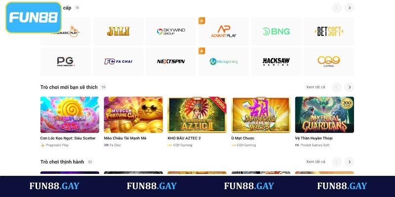 Các đơn vị nổi bật hiện đang hợp tác cùng nổ hũ Fun88