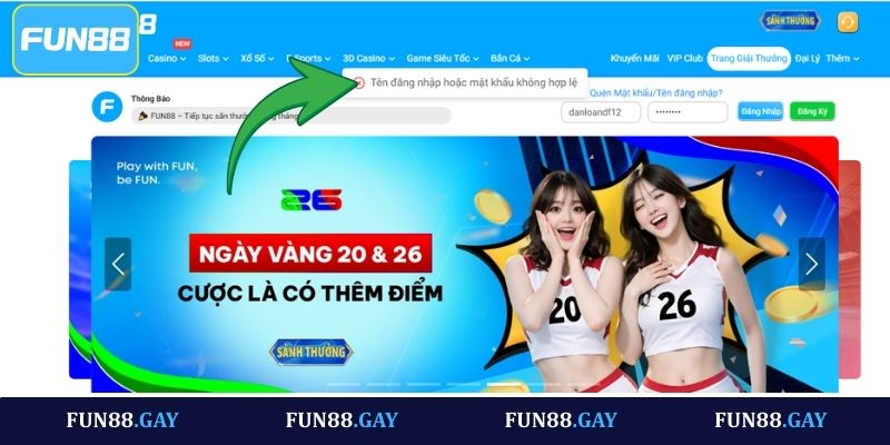 Những lỗi thường gặp khi đăng nhập Fun88 và cách xử lý